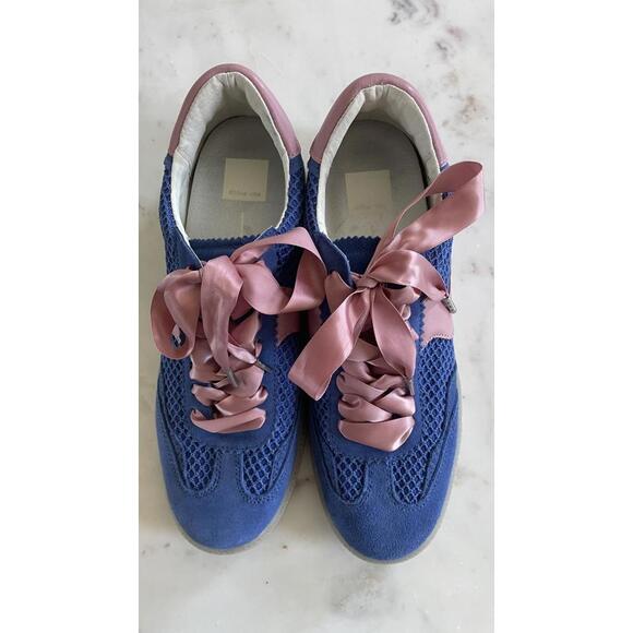 Dolce Vita Blue and Pink Women's Sneakers with Satin Ribbon Laces - Size 9-9.5 - Picture 7 of 9